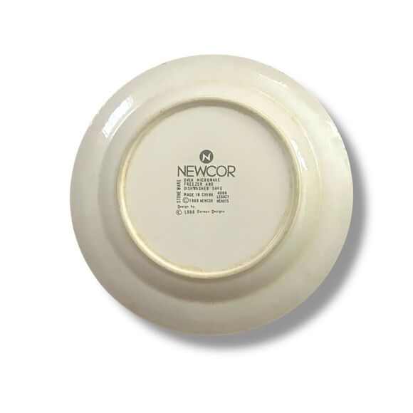 NEWCOR Stoneware 4006 Legacy Hearts 4pc Dinner Plates 1989 Made in China 10.5"d - Picture 3 of 3